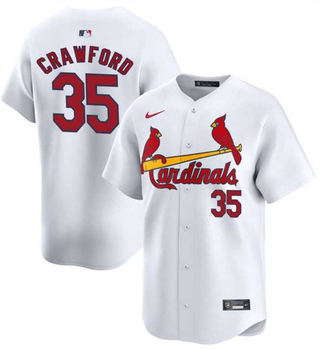 Mens St. Louis Cardinals #35 Brandon Crawford White Home Limited Stitched Baseball Jersey Dzhi->st.louis cardinals->MLB Jersey